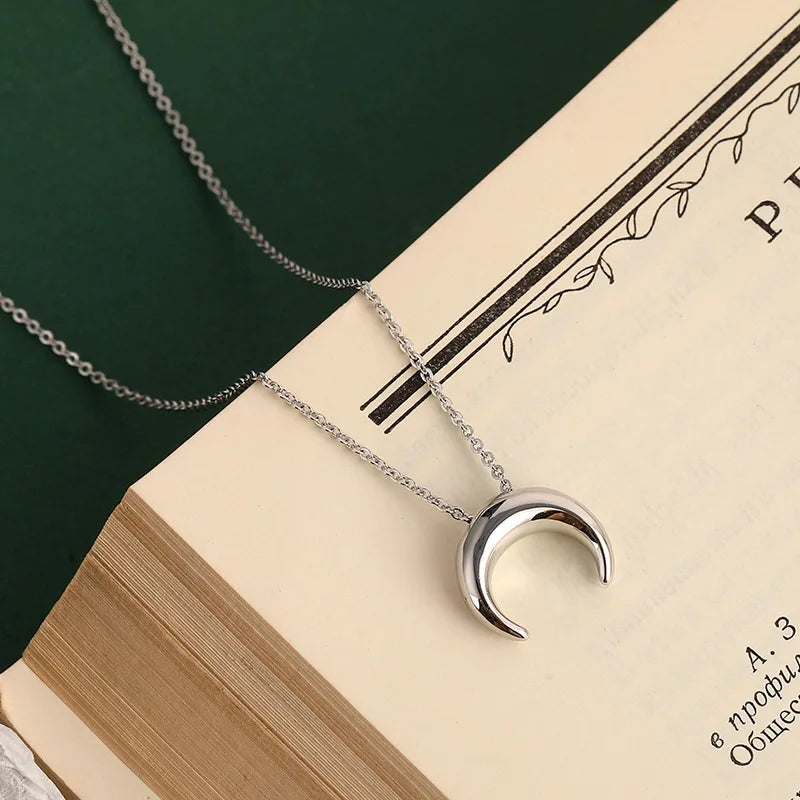 925 Sterling Silver Necklace Black Beads Square Irregular Punk Geometric for Women Girl Jewelry Gift Dropshipping Wholesale