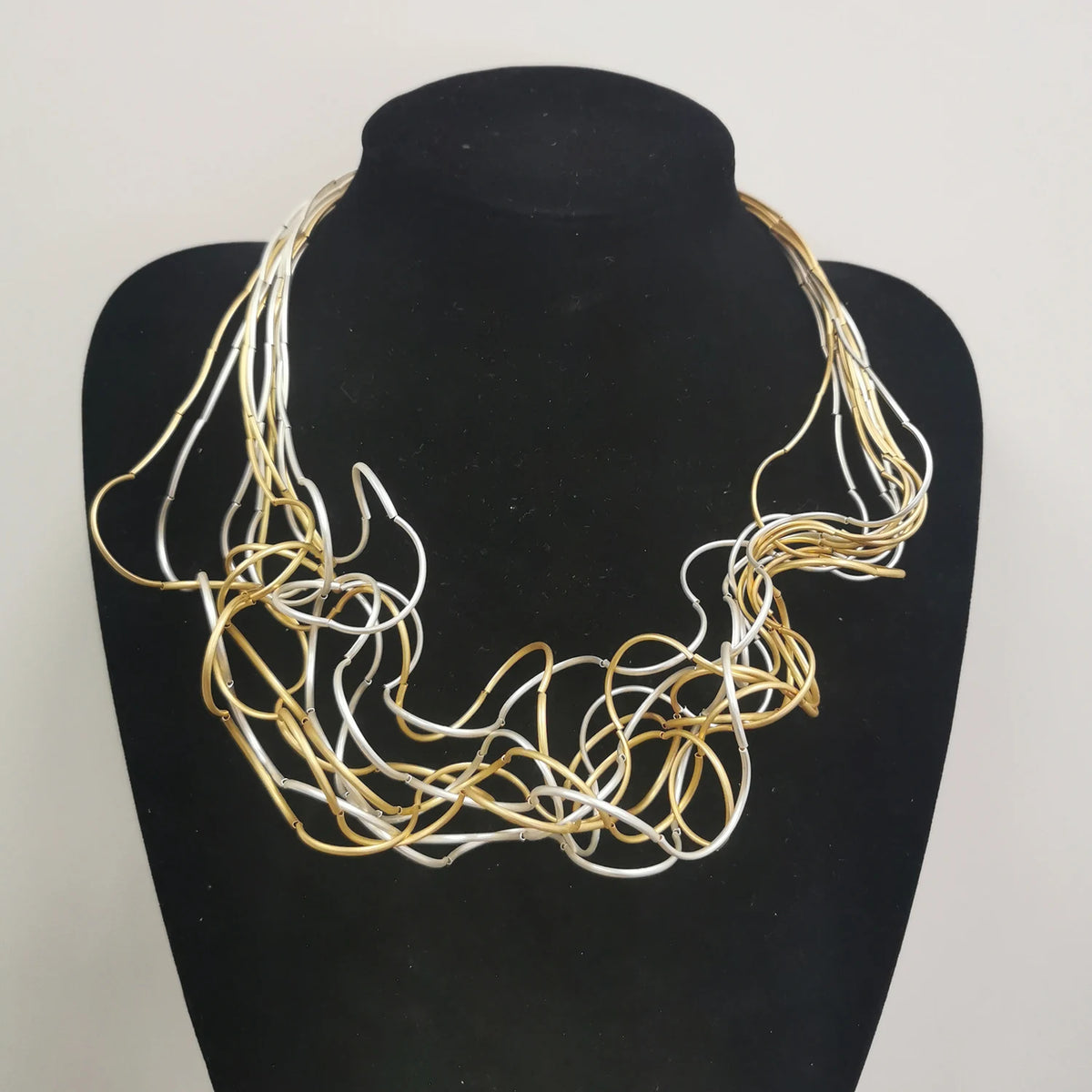 STRATHSPEY Fashion New Long Irregular Copper Tube Necklace For Women Statement Chunky Multi Lay Jewelry