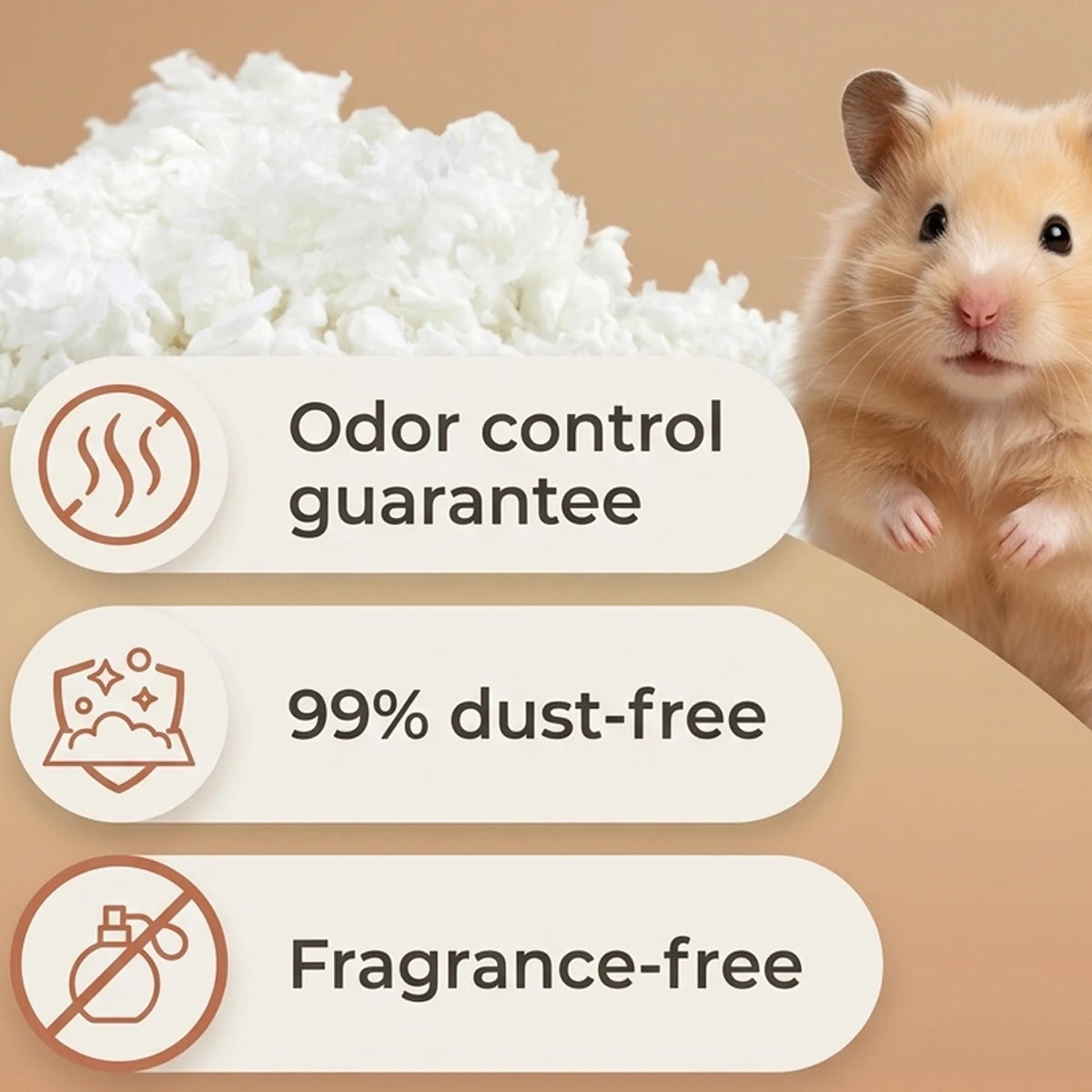 850g Paper Cotton Hamster Bedding Dust-Free Paper Fluff Large Pack Odor Control Super Absorbent Warm Pad for Syrian Hamster