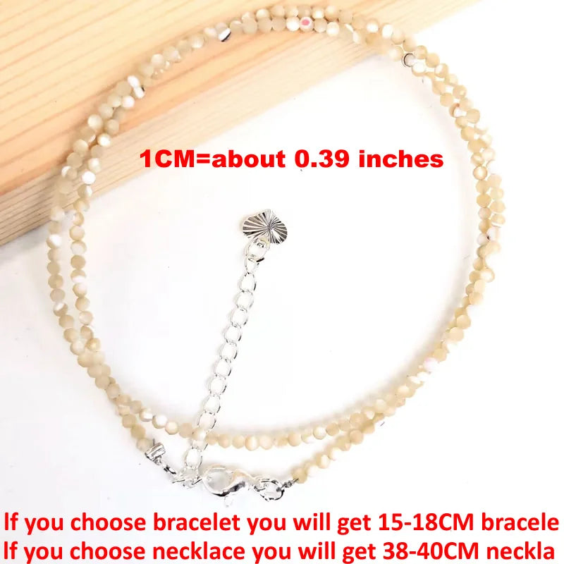 Natural Semi-precious Stone Necklaces for Women and Men Cut Angle 2mm Beads Crystal Necklace Bracelet Gem Zircon Agate Jewelry
