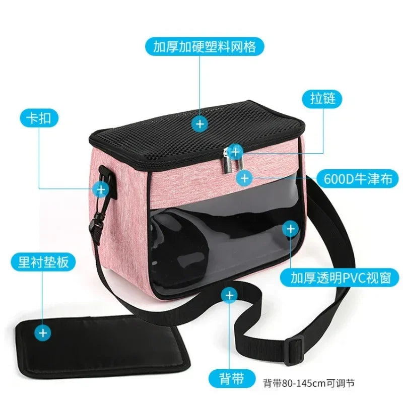 Portable Small Pet Travel Bag Breathable Animal Carrier Bag Rabbit Hamster Hedgehog Ferret Outdoor Inclined Shoulder Bag