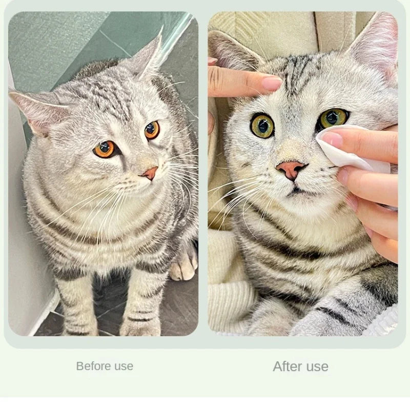 Eye Wipes Tartar Removal Pet Grooming Wet Tissue Clean Care Cats Dogs Pet Cleaning Supplies Eliminator