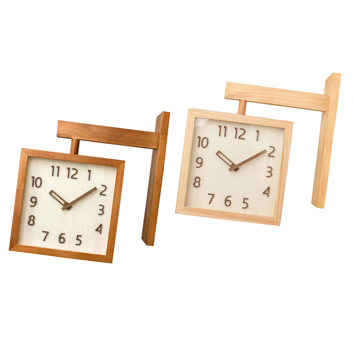 Corner Clock Double Sided Corner Clock  Decorative Silent Wooden Simple Battery Powered for Home  for Living Room