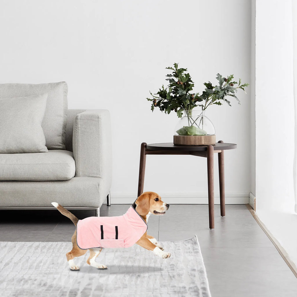 Super Absorbent Pet Bathrobe Dry Dog Towel for Grooming Bathing Quick Drying Dog Robe Super Absorbent Pet Bathrobe