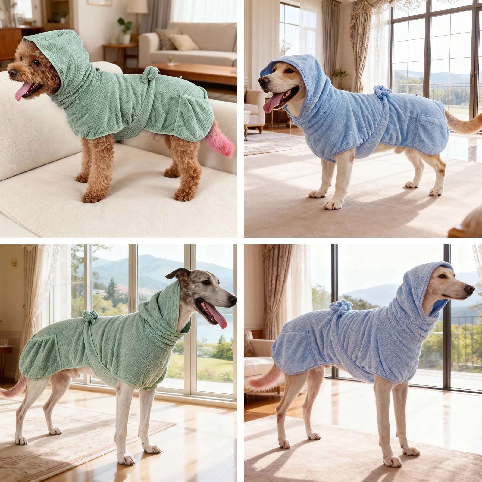 New Dog Bathrobe Absorbent Pet Quick Drying Bath Towel Dog Bath Towel Large Small Dogs Clean Absorbent Bathrobe Dog Pet Products