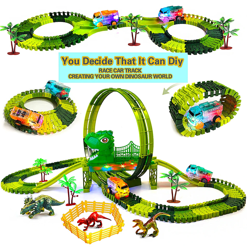 Tracks Cars Compatible Glow in the Dark LED Flashing Light Toy Cars Set for Most Race Tracks - Light up Cars for Kids