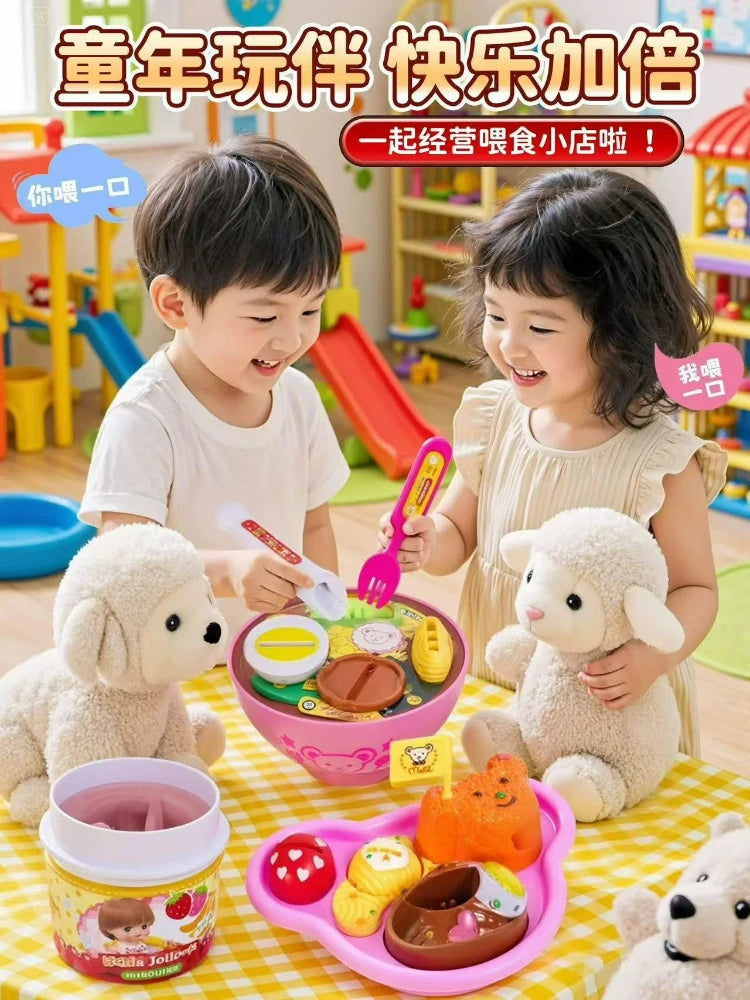 New 8PCS/Set Simulation Food Feeding Toys with Storage Box - Sweet Rice Ball Pudding Feeding Toy Kids Role Play Early Education