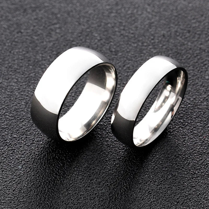 High quality titanium steel plated 18K gold ring couple ring Europe and the United States men and women 2mm4mm6mm8mm simple ring