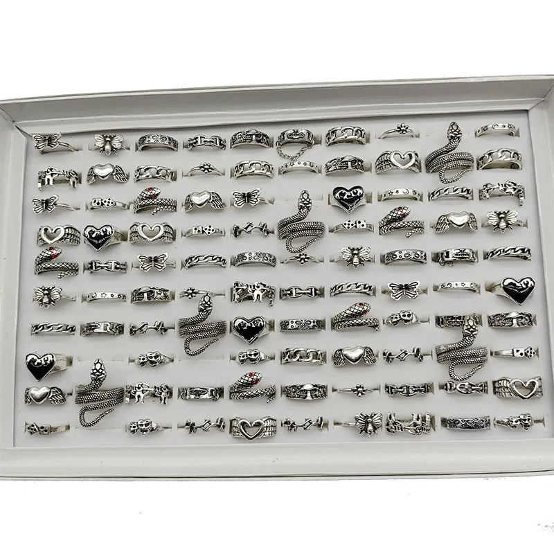 50000 Style Different Finger Rings Wholesale In Stock 100pc/Lot Hot Vintage Silver Gold Color New Alloy Joint Ring Party Women