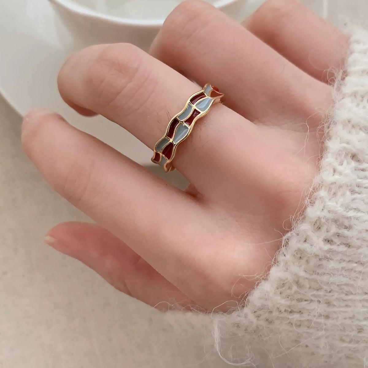 925 Sterling Silver Rings for Women Couple Minimalist Handmade Simple BIg Ring Party Jewelry Gift Prevent Allergy