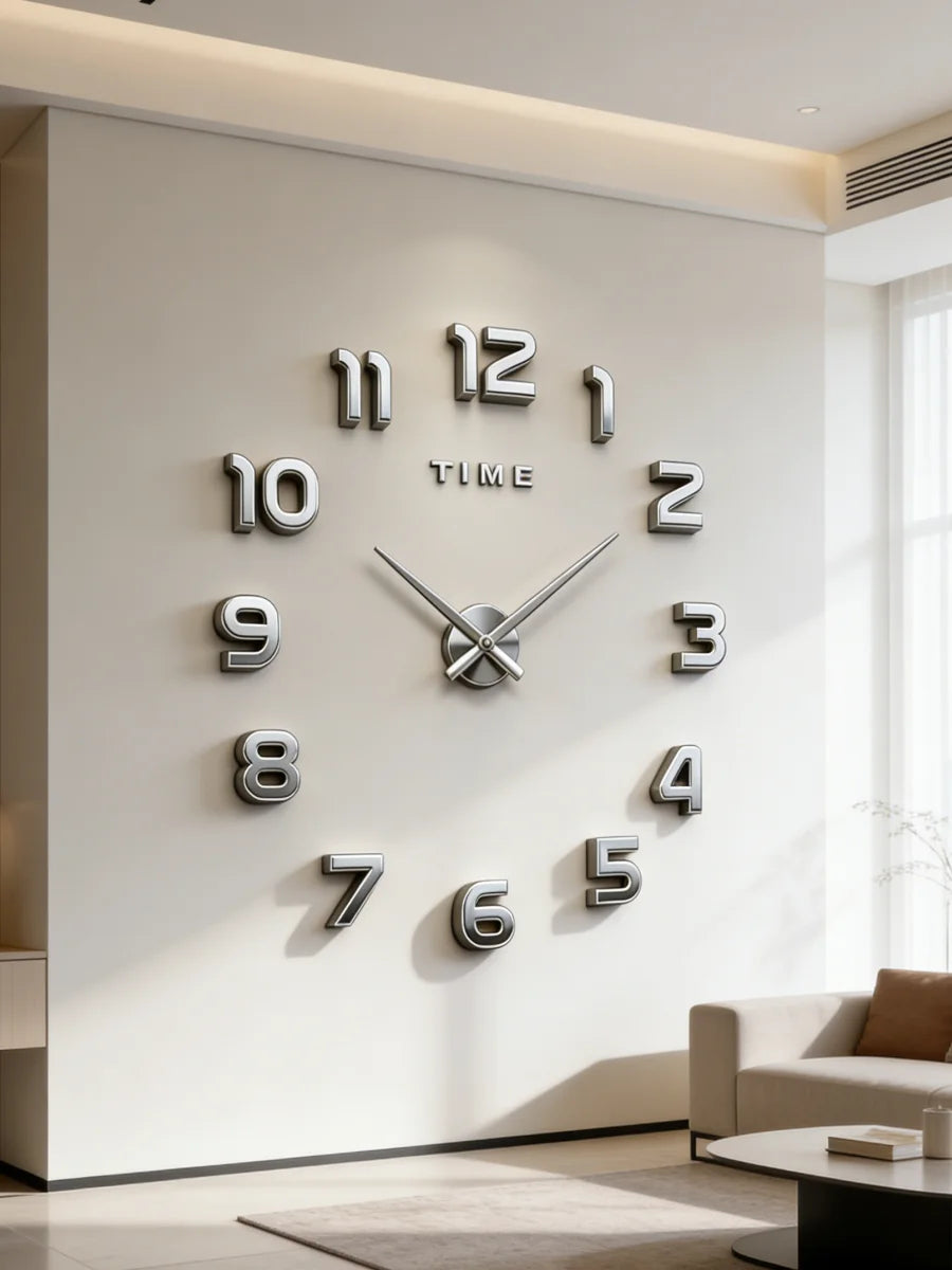 Large 3D Wall Clock Luminous Classic Wall Clocks DIY Digital Clock Wall Watches Stickers Silent Clock for Home Living Room Table