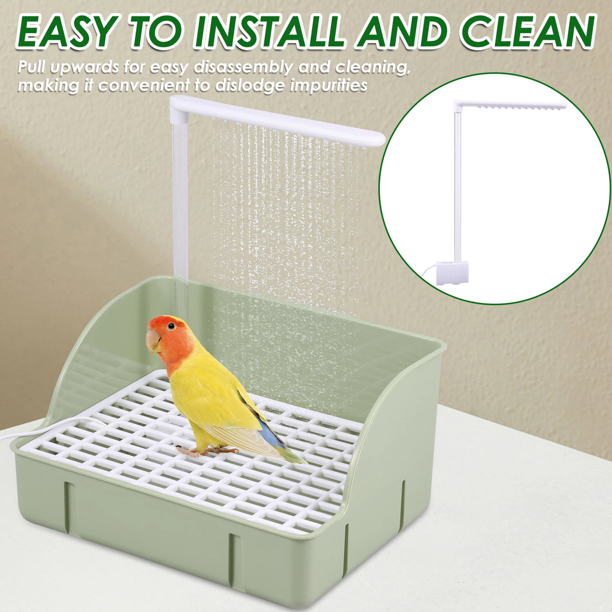 Automatic Pet Birds Parrots Bath Circulating Water Bathtub USB Electric Parakeet Bathtub Shower Fountain birds supplies