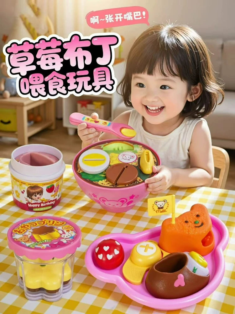 New 8PCS/Set Simulation Food Feeding Toys with Storage Box - Sweet Rice Ball Pudding Feeding Toy Kids Role Play Early Education
