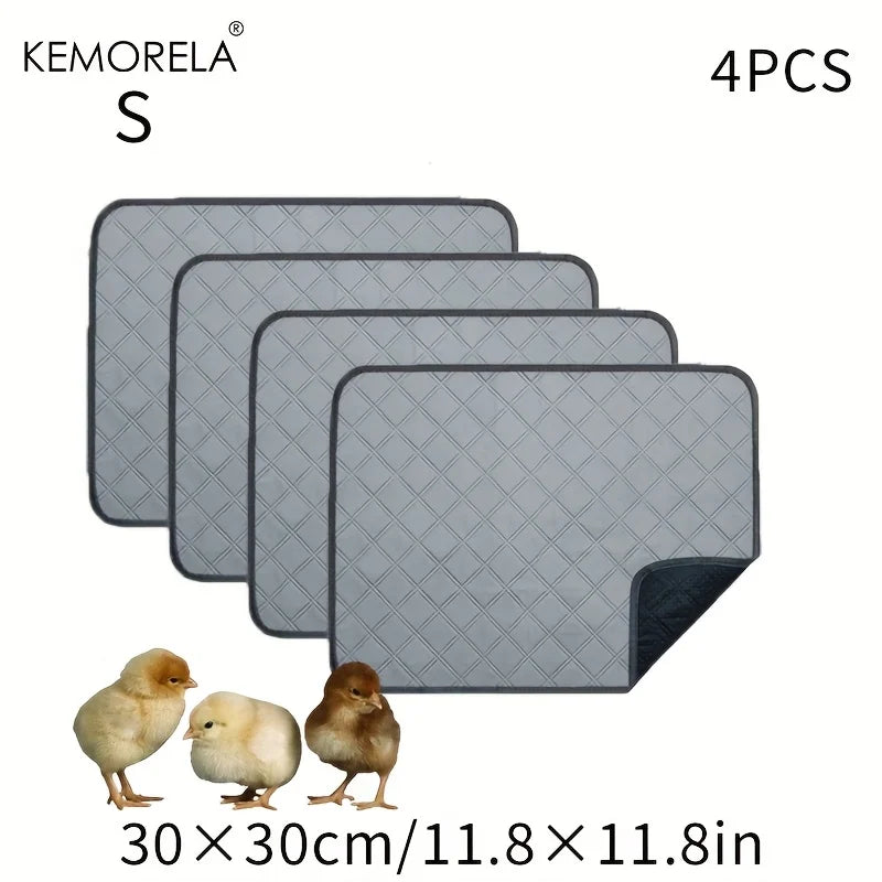 4PCS Guinea Fleece Cage Liners Washable Reusable Anti-Slip Absorbent Pee Pads Small Animal Care Mat for Pet Hamsters Rabbits