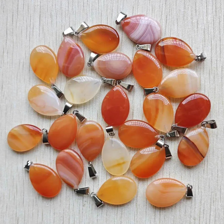 Wholesale 50pcs/lot 2023 trendy hot sell natural stone water drop shape pendants  charms for Necklaces making Fast shipping