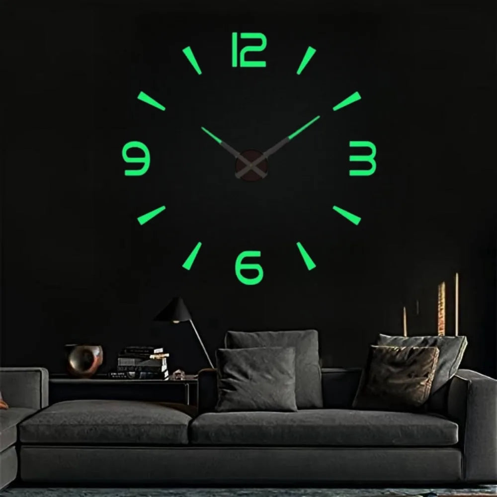 Large 3D Wall Clock Luminous Classic Wall Clocks DIY Digital Clock Wall Watches Stickers Silent Clock for Home Living Room Table