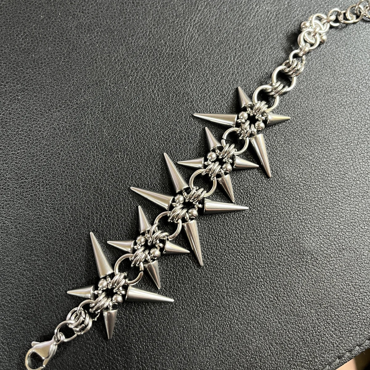 Punk Grunge Rock Rivet Chain Earrings Cool Fashion Handmade Geometric Necklace Goth Charm Jewelry Hip Hop Accessories