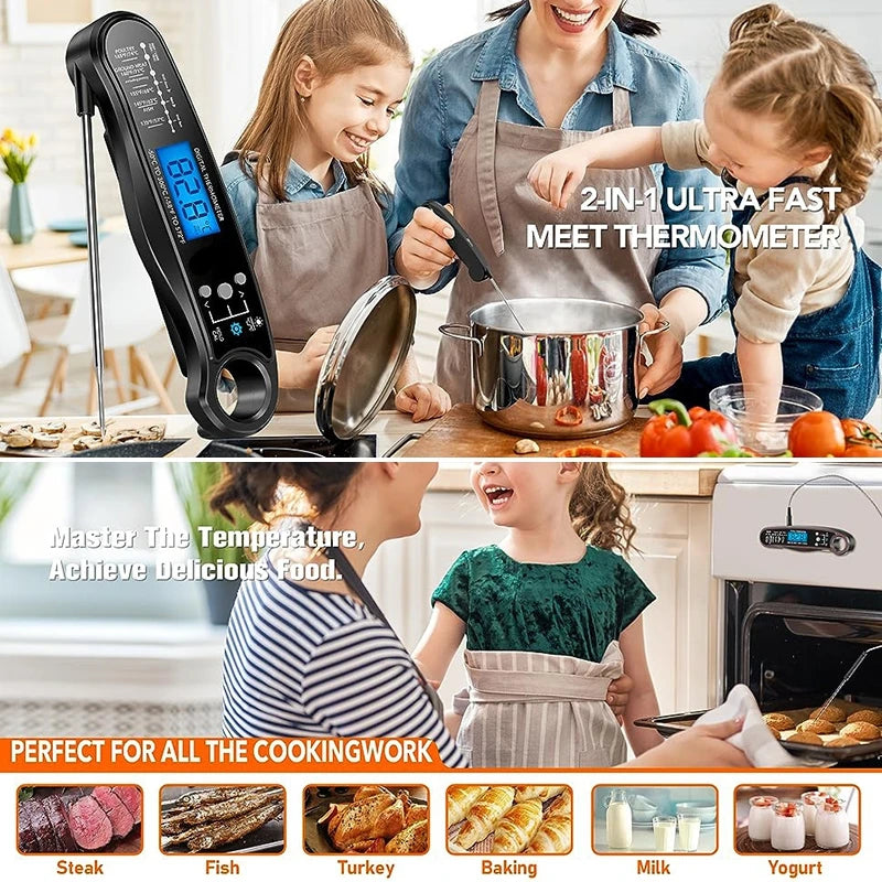 BBQ Meat Thermometer Digital Food Thermometer with 2 Probe Cooking Thermometer Milk Heat Gauge For Meat Kitchen Thermometer