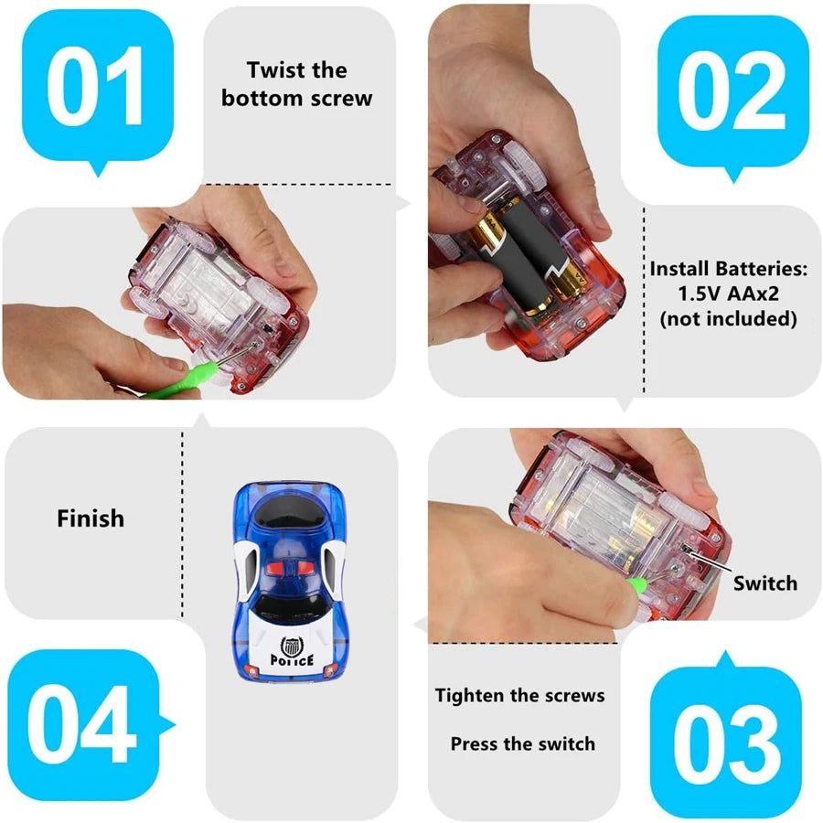 Track Car Special Magnetic Building blocks Tiles Accessories, Electric Glowing Vehicle Set with Jeep Police Car Children's Toys