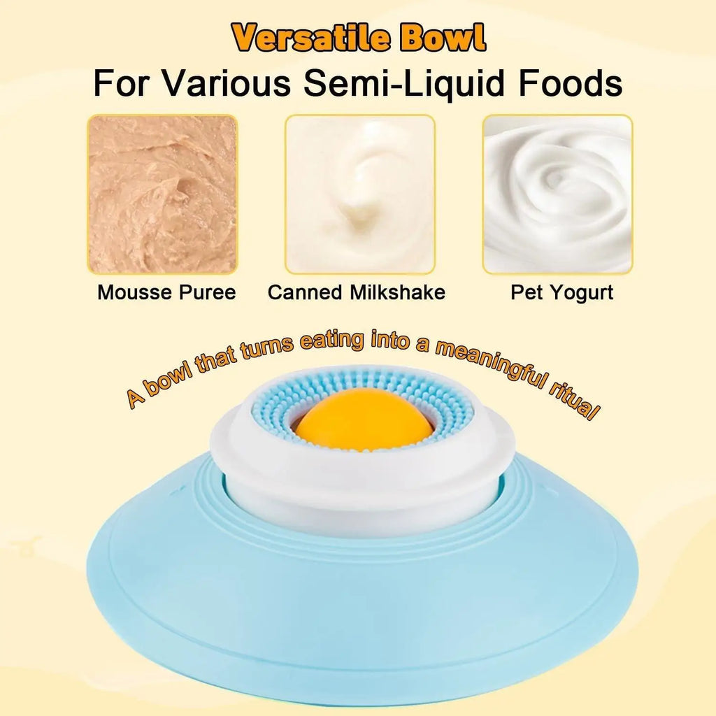1pcs Dog Lick Bowl with Ball, Anti-Slip Licking Mat for Anxiety Relief, Slow Feeder for Liquid & Soft Food, Cat Dog Toy