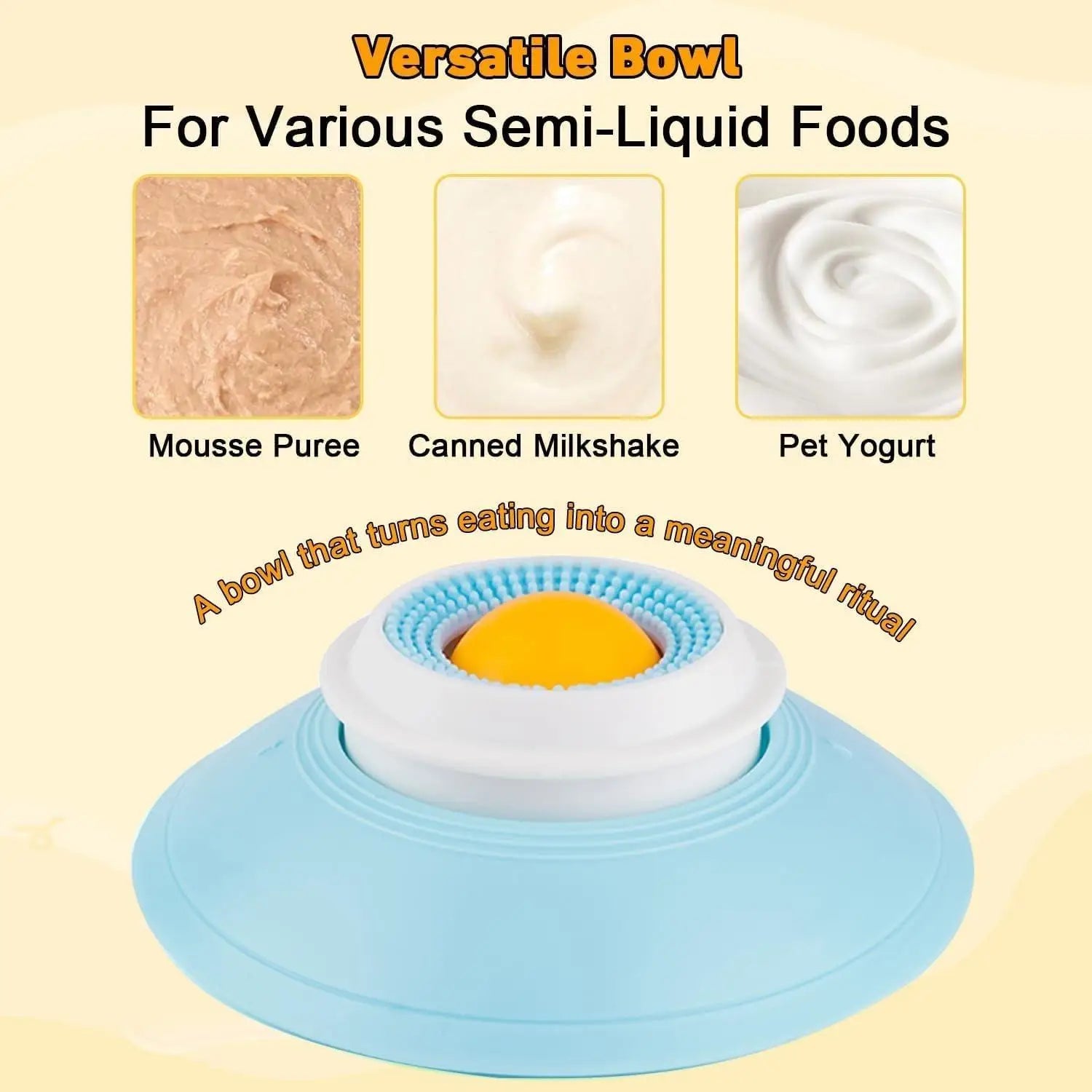 1pcs Dog Lick Bowl with Ball, Anti-Slip Licking Mat for Anxiety Relief, Slow Feeder for Liquid & Soft Food, Cat Dog Toy