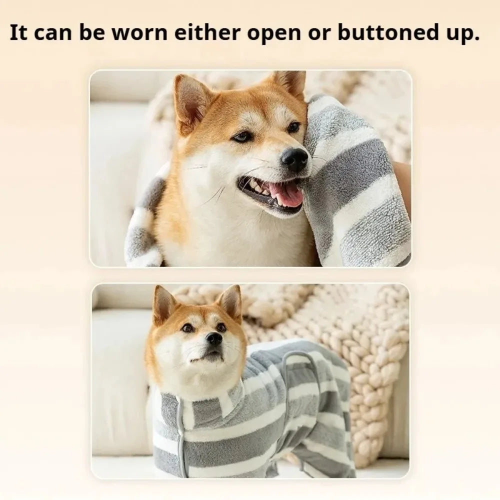 Extra Large Thick Pet Bathrobe Super Absorbent Fast Drying Bath Towel for Medium Large Dogs Cats After Shower Grooming Daily Pet