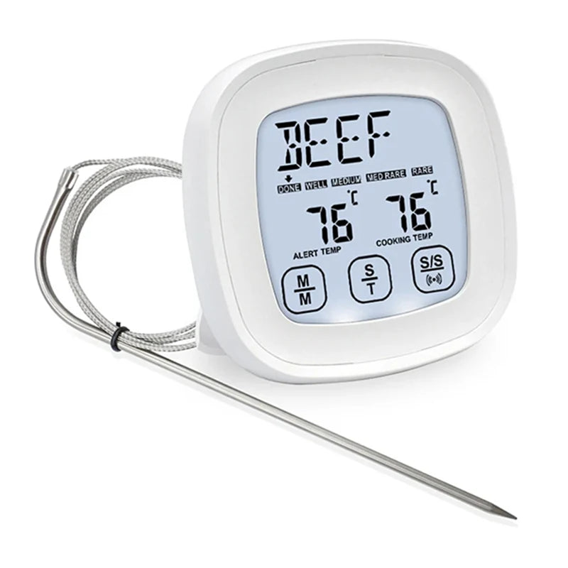 Digital Meat Thermometer Stainless Waterproof Touch Heat Gauge For Meat Thermometre Probe Kitchen Cooking BBQ Grill Thermometer