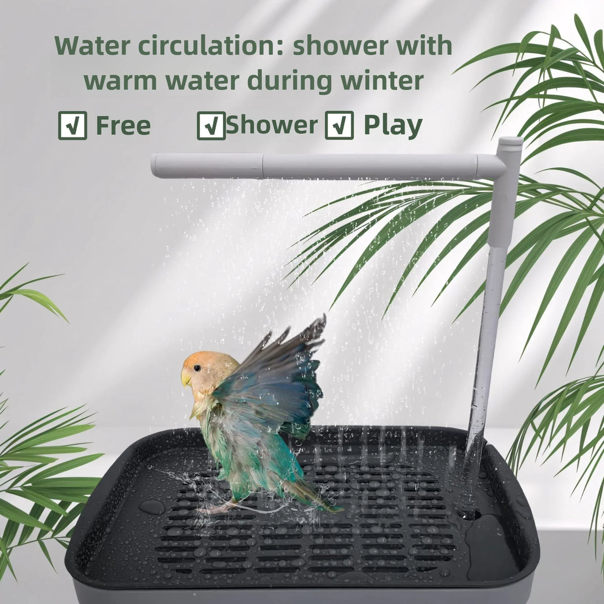 1Pcs USB Electric Automatic Circulating Bird Bathtub Tabletop Parrot Shower Basin Healthy Bathing Tub for Budgie Lovebird Cockat