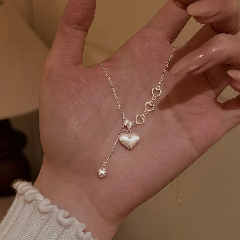 VENTFILLE 925 Sterling Silver Bead Geometry Necklace for Women Girl Korean Design Versatile Choker Jewelry Dropship Wholesale