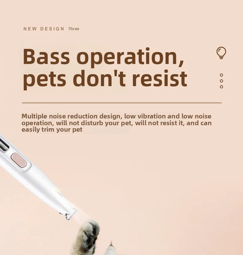 Pet Grooming Clippers Dog Cat LED Light Waterproof Electric Trimmer for Paws Feet Hair Cutting Dog Hair Dog Trimmer Pet Grooming