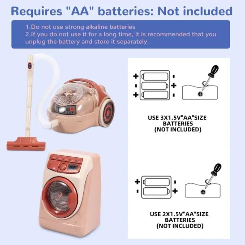 Kids Kitchen Appliances Toy Pretend Play Kitchen Accessories with Blender Coffee Maker Mixer Toaster Vacuum with Sounds & Light