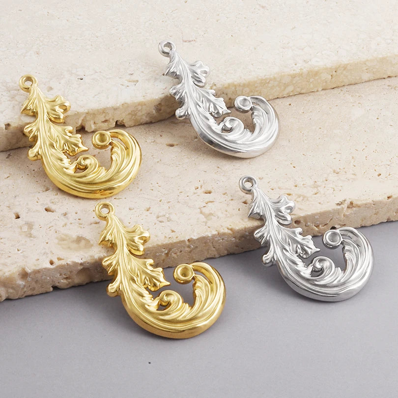 5pcs Stainless Steel Bee Spider Cicada Butterfly Dragonfly Flower Tree Grass Pendants Insects Charms Jewelry Making Accessories