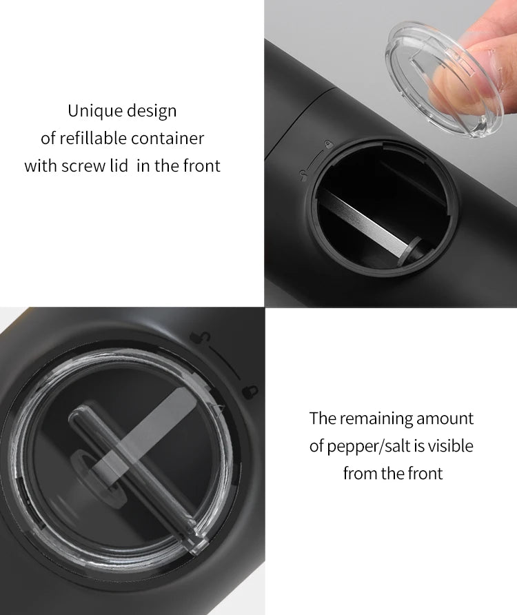 1/2pcs Automatic Pepper Grinder Salt And Pepper Grinder USB Rechargeable Adjustable Coarseness Spice Mill for Kitchen Tool