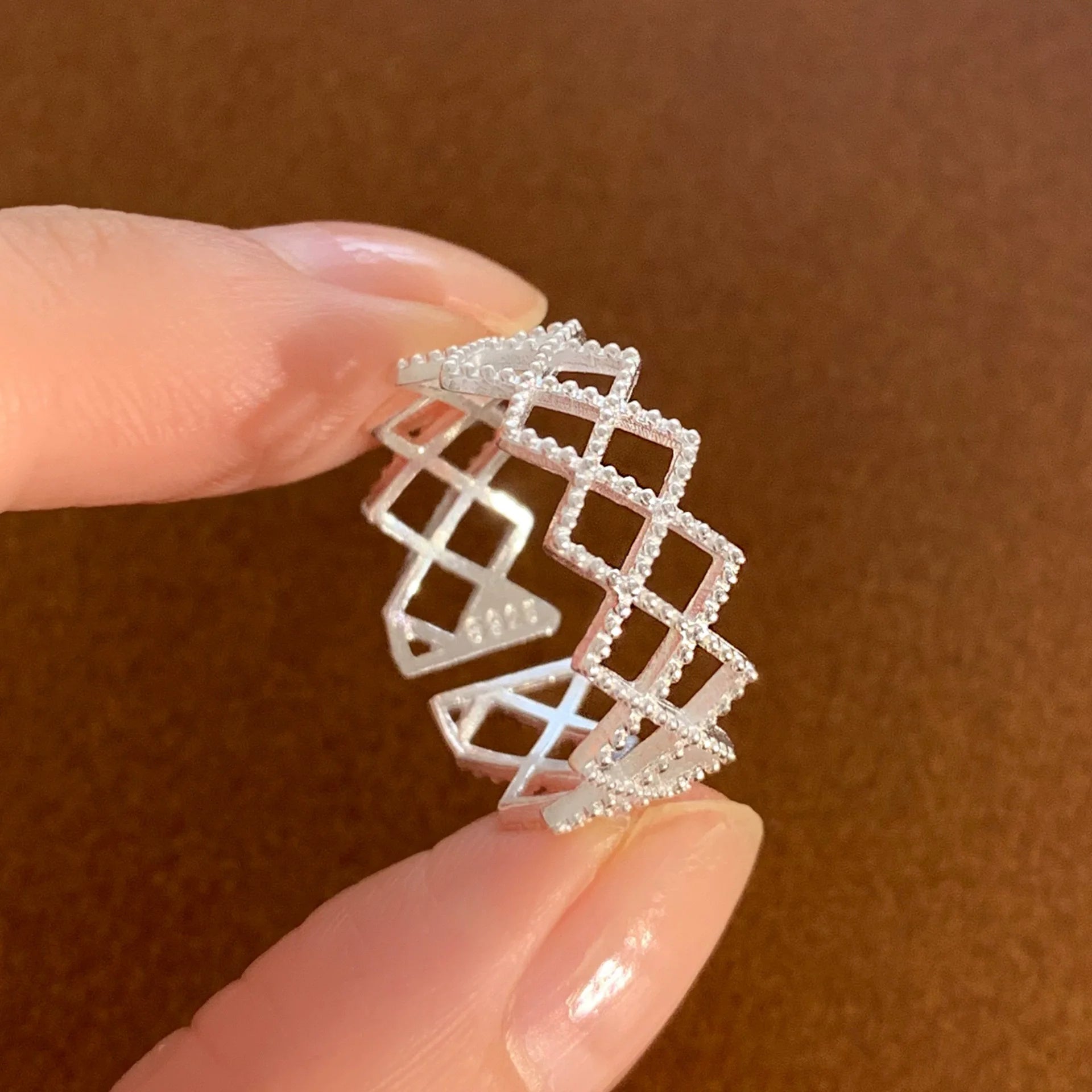 Sam Panda 925 Sterling Silver Mask Ring For Women Gift Frosting Vintage Irregular Personality Punk Jewelry Dropshipping