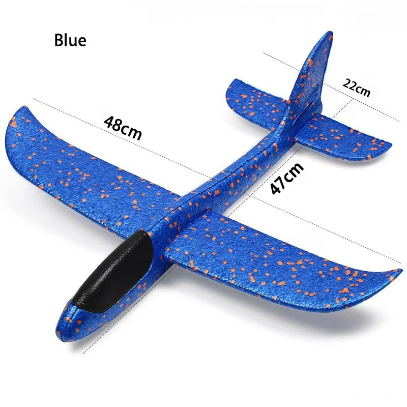 48cm Large Foam Plane Glider Hand Throw Airplane Inertial EPP Bubble Planes Outdoor Launch Kids Toys for Children Boys Gift