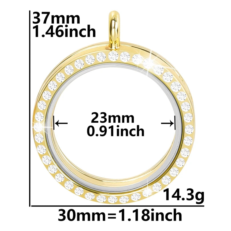 10Pcs/Lot Openable Round Living Reliquary Picture Locket Pendant Glass Floating Cremation Urn Medaillon Colgantes Jewelry Making