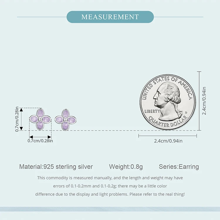 Bamoer 925 Sterling Silver Original Blue Butterfly Ring Lilac Flower Earrings for Women Jewelry Set Anniversary Engagement Gift
