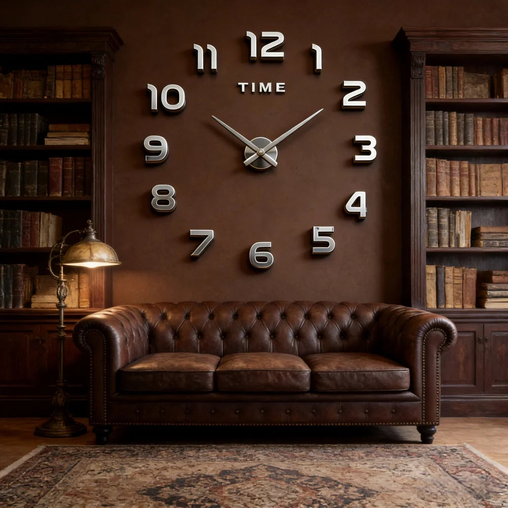 2026 Modern Design Large Wall Clock 3D DIY Quartz Clocks Fashion Watches Acrylic Mirror Stickers Living Room Home Decor Horloge