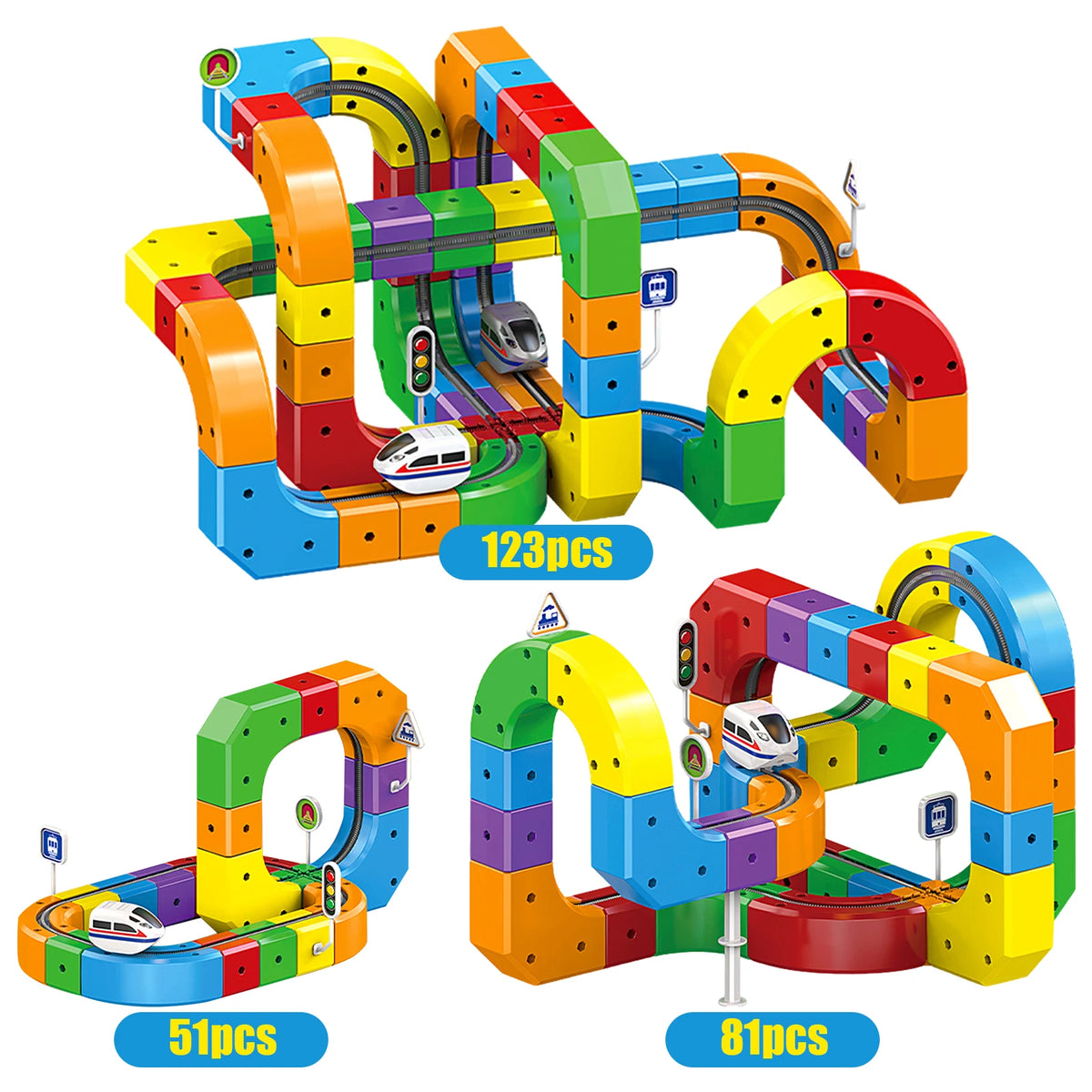 Electric Magnetic Track Set with Anti-Gravity Vehicles 100+ Pieces STEM Building Toys DIY Railway Toy Gift Box For Kids Gift