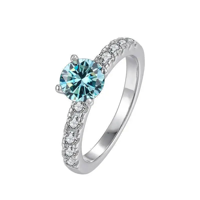 1.0 Carat Simple Design Moissanite Ring with 4 Claw S925 Sterling Silver Women's Engagement Band Fashion Fine Jewelry Gift