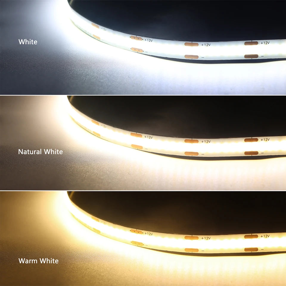 1-6pcs COB LED Strip Light Under Cabinet Collection Display Touch Dimmer Bookcase Wardrobe Motion Sensor Penet Wood Closet Lamp