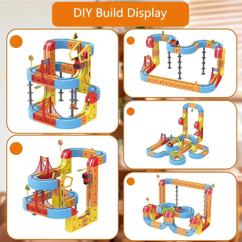 Children's Magnetic Car Track DIY Magic Railway Electric Train Toy Creative for 3 Year Boys Girls Kids Christmas Birthday Gifts