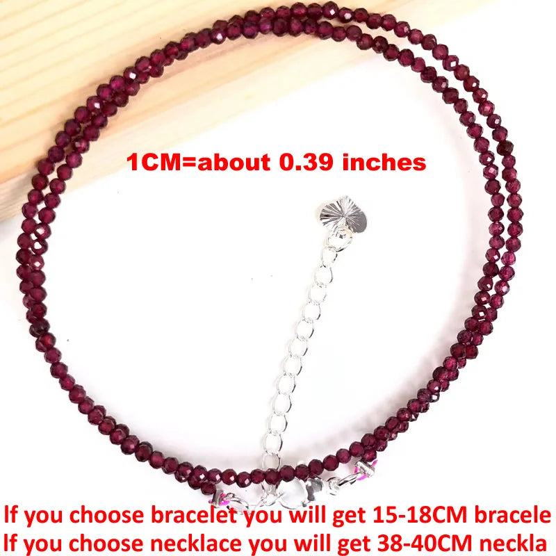 Natural Semi-precious Stone Necklaces for Women and Men Cut Angle 2mm Beads Crystal Necklace Bracelet Gem Zircon Agate Jewelry