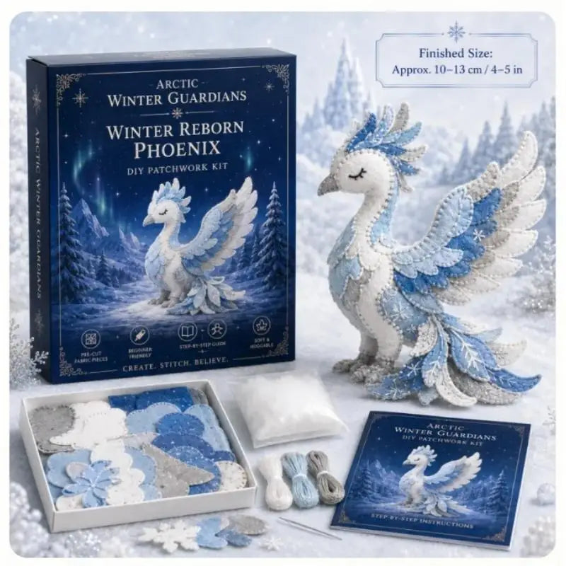 Arctic Winter Guardians DIY Patchwork Kit 3D Stuffed Animals Mythical Creature Pre-Cut Handmade Craft Kit For Home Decor Gift