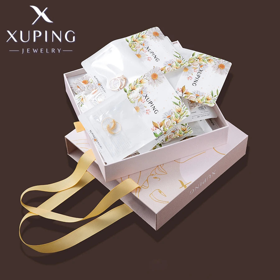 Xuping Jewelry Fashion Hot Sale Promotion Charm Gold Color Plated Mixed Rings Earrings Crystal Jewelry Necklace Pendants Box