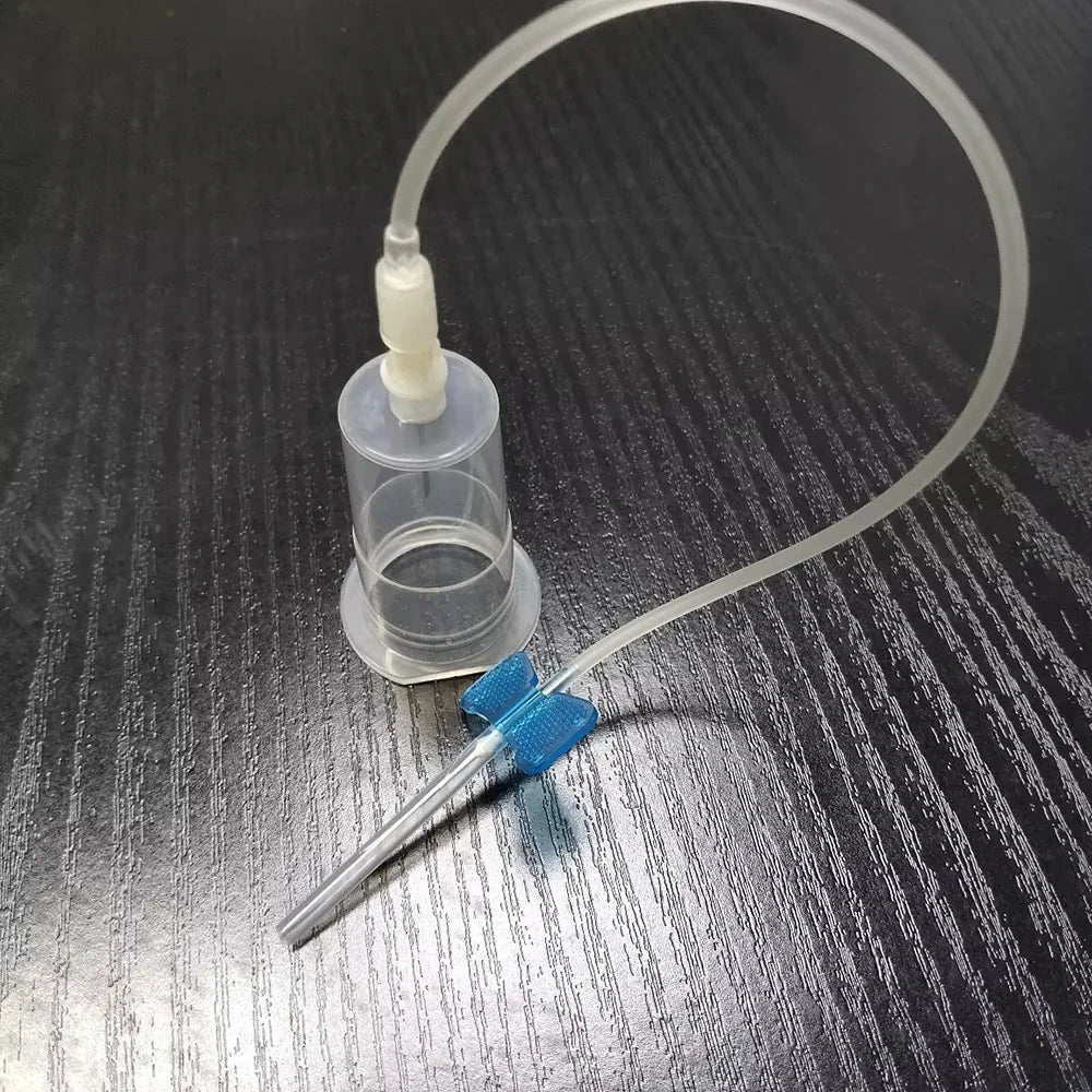 100/batch Pet Safety Blood Collection Set, Disposable Butterfly Wing Needle+Plastic Vacuum Needle Holder For Veterinary Use