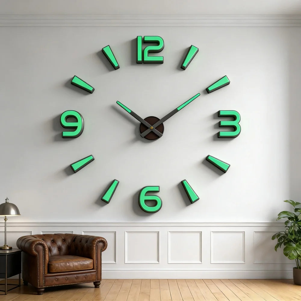 New Modern Design Large Wall Clock 3D DIY Quartz Clocks Fashion Watches Acrylic Mirror Stickers Living Room Home Decor Horloge
