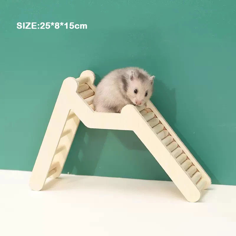 Unpainted Wooden Guinea Pig Hideout Climb House - Hamster Cage Decor Play Tunnel Small Animal Chew Toy Pet Habitat Accessories