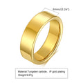 Vnox 2/4/6/8mm Tungten Ring for Men Women, Baisc Simple Gold Color Wedding Band, Anti Scratch Minimalist Ring