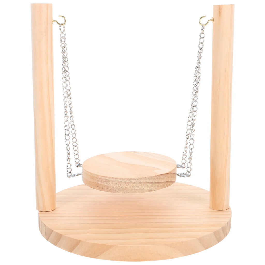 Funny Hamster Wooden Hammock Swing Small Animal Climbing Decorative Molar Hamster Supply Small Animal Wood Hammock